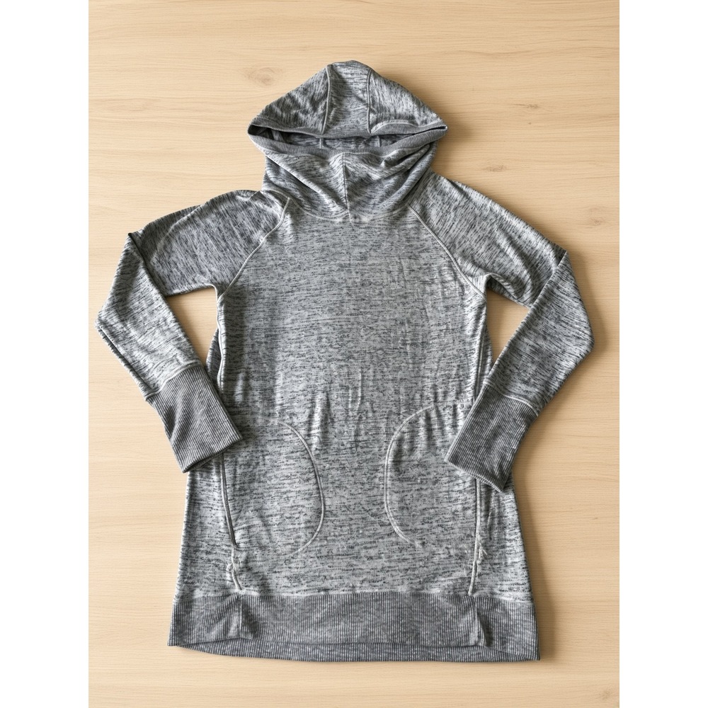90 Degree by Reflex Women Space Dye Hoodie Tunic Grey Activewear Medium